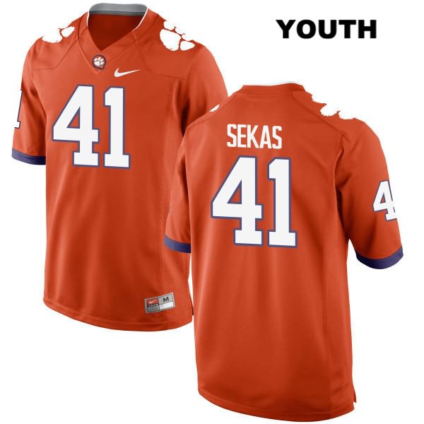 Youth Clemson Tigers #41 Connor Sekas Stitched Orange Authentic Nike NCAA College Football Jersey DGL5746XG